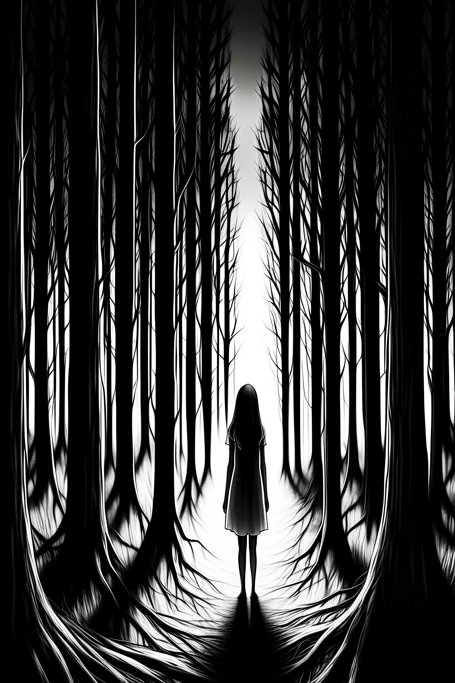 A girl that's lost in the woods alone in 3 am and slender man is after her