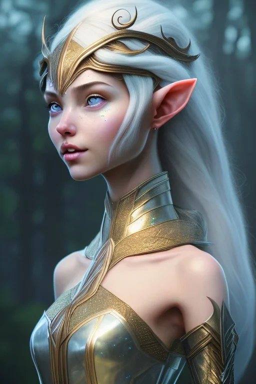 elven young woman, wearing light dress, happy expression, visible ultradetailed cute femine face armonious 2 legs 2 feet 2 hands and 2 pointy ears, luminous weather, field in the mountains, ultra realistic, concept art, intricate details, highly detailed, photorealistic, octane render, 8 k, unreal engine, art by artgerm and greg rutkowski and charlie bowater and magali villeneuve and alphonse mucha