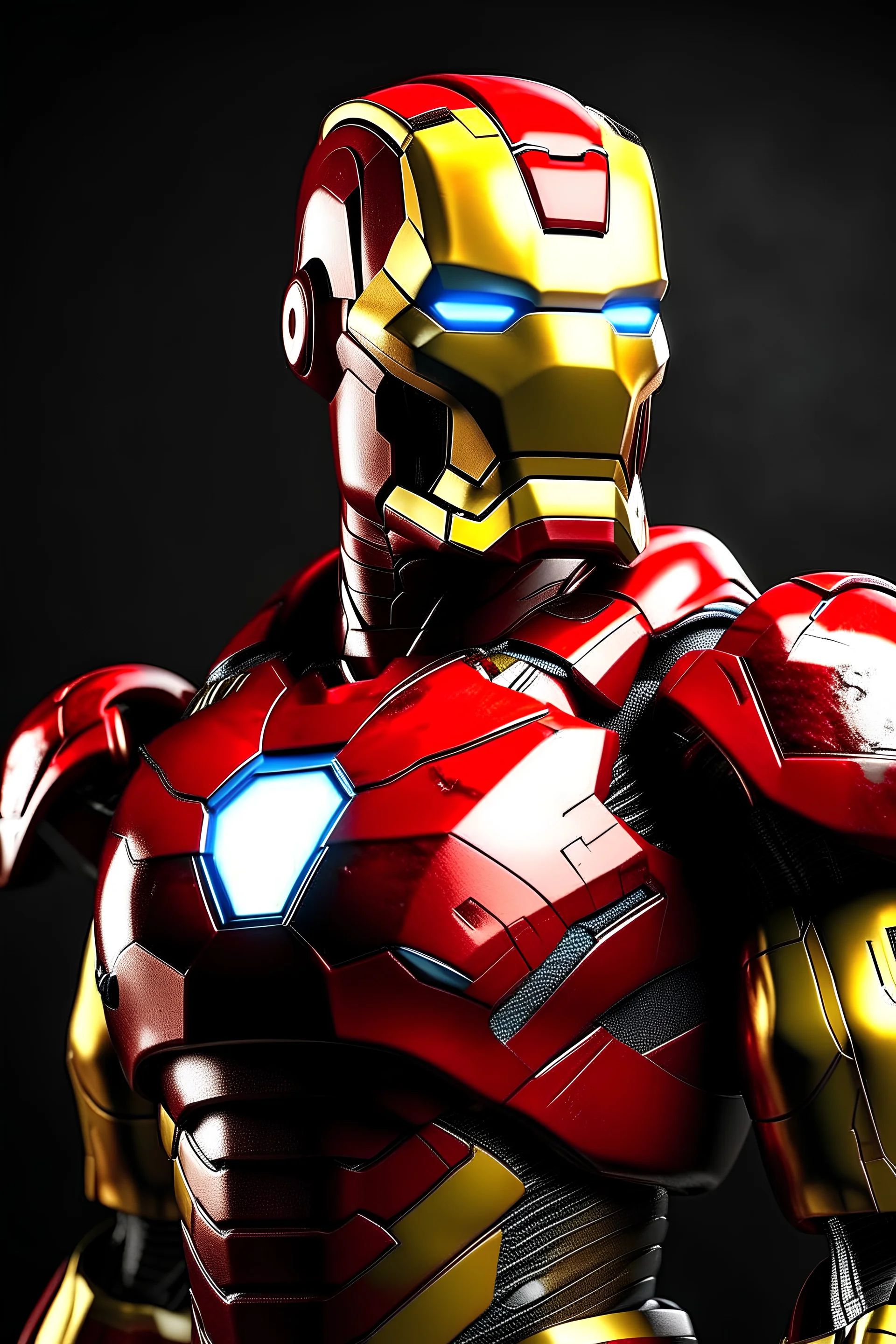 ironman de marvel con armadura toda con colores especificos de la bandera Venezuela,