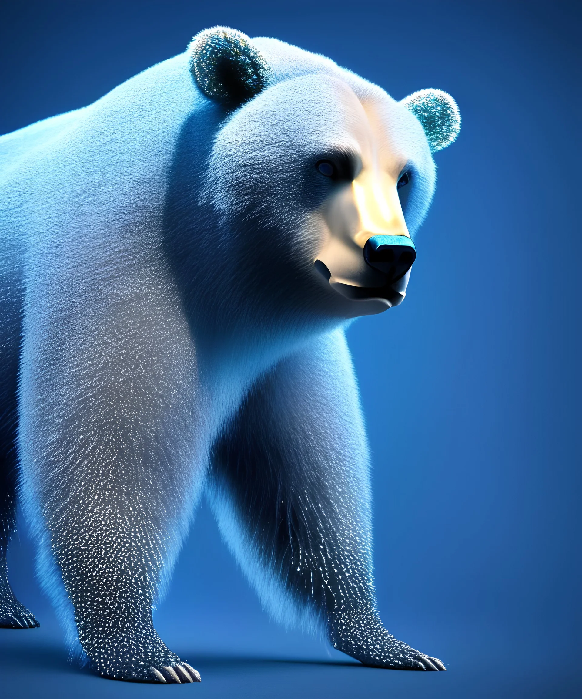 A portrait of a crystalline bear, mythical,fantasy , magnificent, majestic, highly intricate, Realistic photography, incredibly detailed, ultra high resolution, 8k, complex 3d render, cinema 4d.