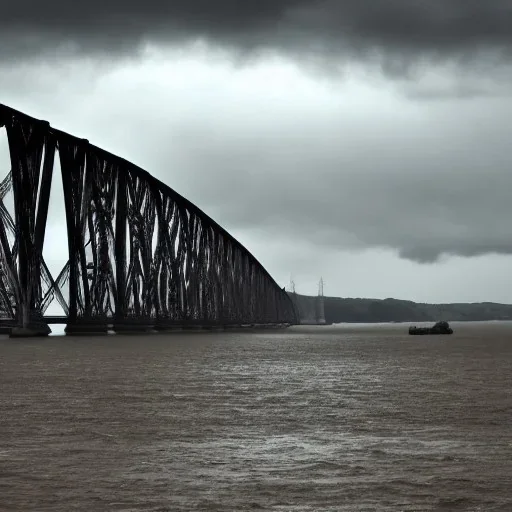  Forth Railway Bridge in stormy weather