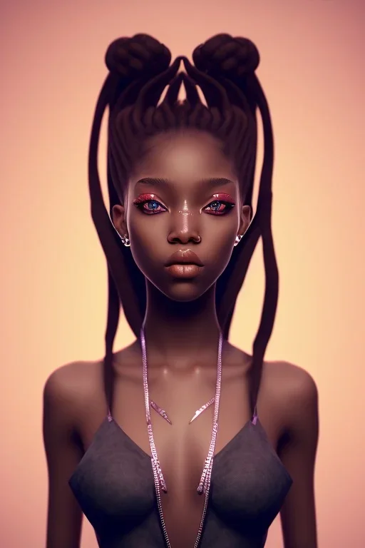 girl, cute, beautiful, black skin, dreadlocks