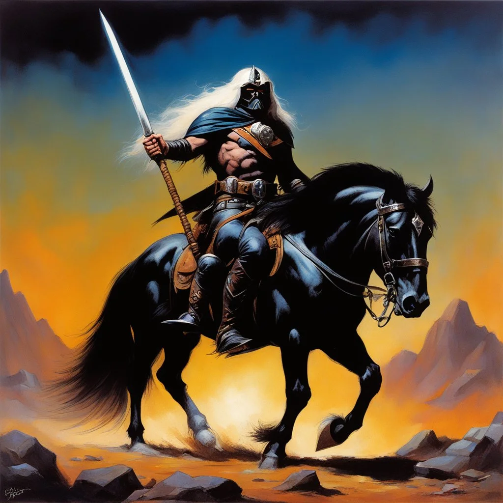 Molly Hatchet as Frank frazetta's Death Dealer