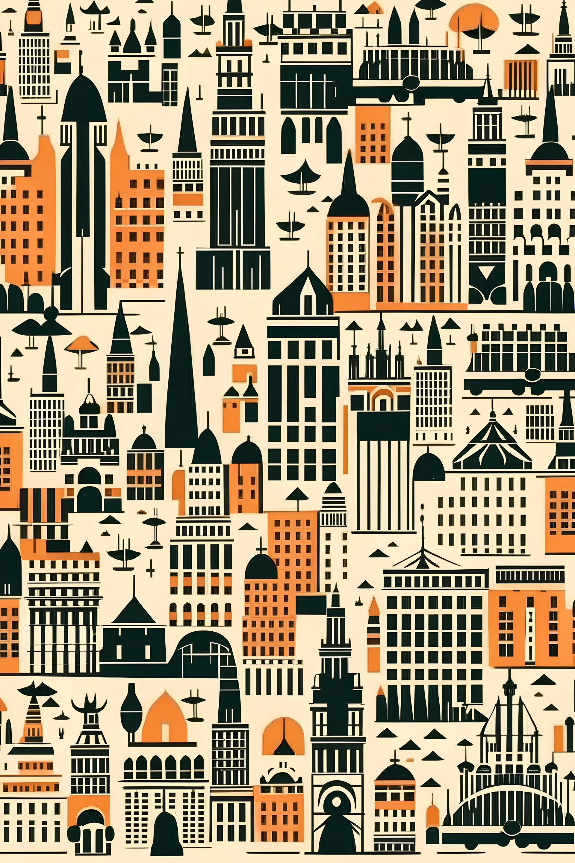 city Moscow pattern vector minimalism