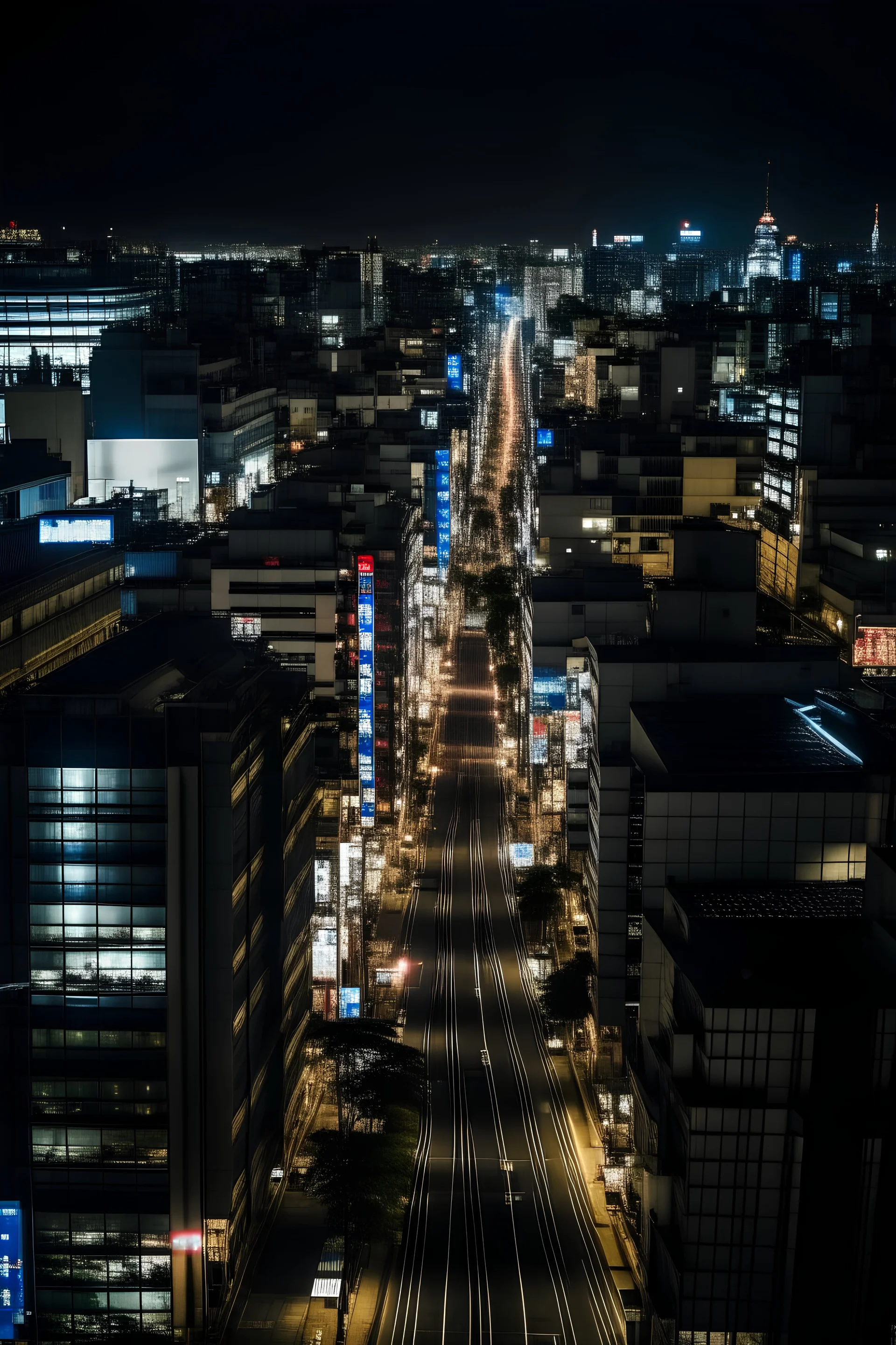 Kota Jepang di malam hari