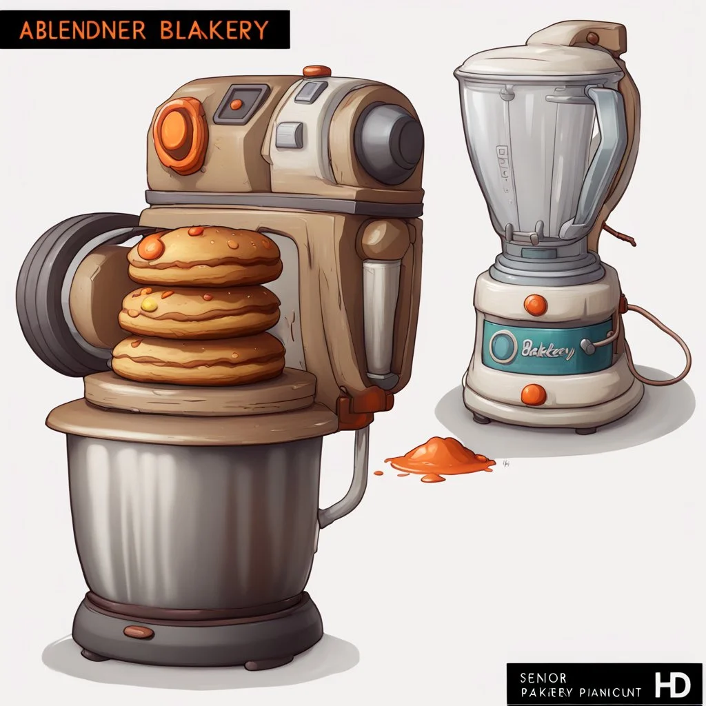 a blender from bakery , an ultrafine detailed painting by senior character artist, featured on polycount, sots art, artstation hd, 2d game art, behance hd