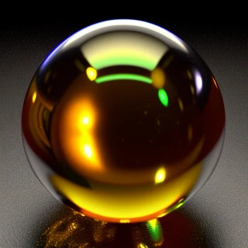 ball Ornament, Iridescent, Citrine, ultra detailed