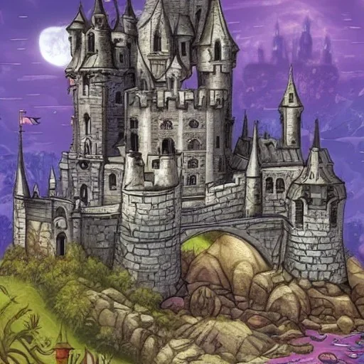 A magical canal city of wizards, witches and warlocks with a castle gothic style