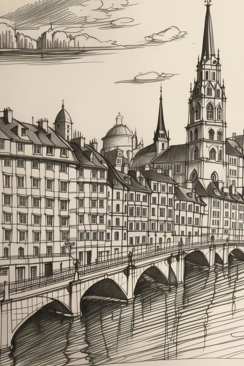 Drawings of basel, switzerland