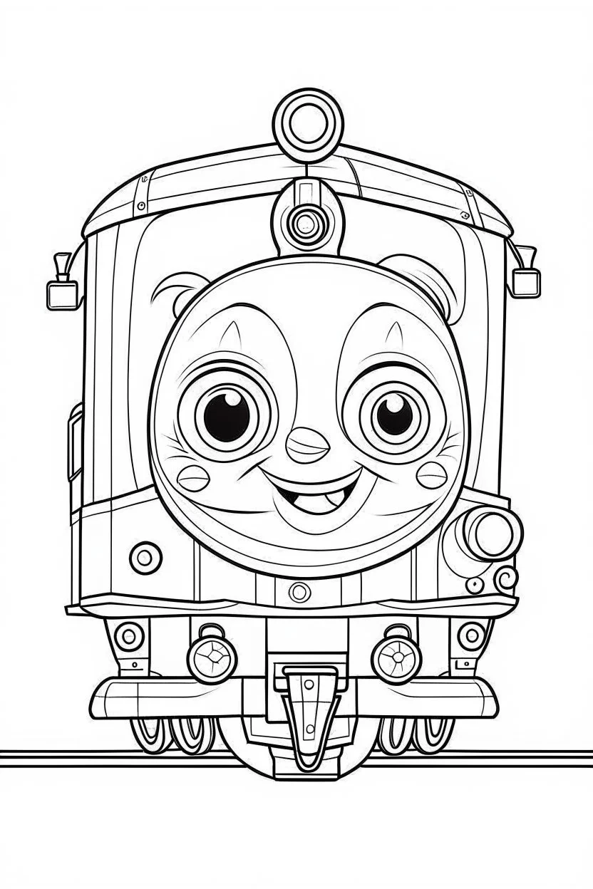 outline art for cute Train coloring pages with sitch, white background, Sketch style, full body, only use outline, toddlers style, clean line art, white background, no shadows and clear and well outlined.