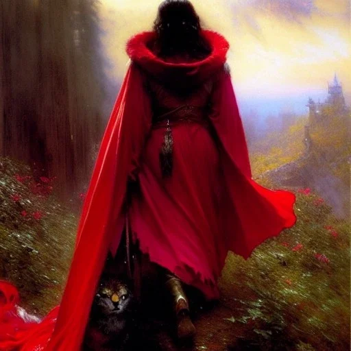 portrait 'beautiful booty Gigantic Breats mature Red Riding Hood',painting by gaston bussiere, greg rutkowski, yoji shinkawa, yoshitaka amano, tsutomu nihei, donato giancola, tim hildebrandt, oil on canvas, cinematic composition, extreme detail,fit full head inside picture,32k