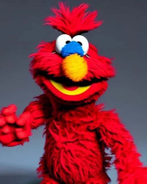 hybrid character, Elmo muppet head, real human body, human arms and hands, Shirt and tie, concept art, smooth, unreal engine 5, god lights, ray tracing, RTX, lumen lighting, ultra detail, volumetric lighting, 3d, finely drawn, high definition, 4k.