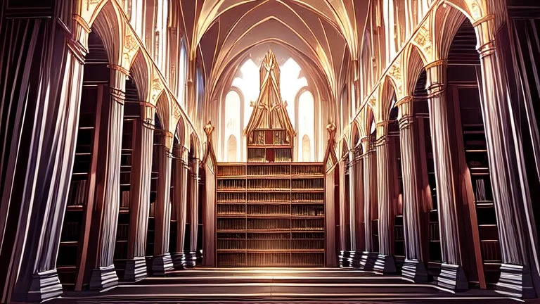 ancient medieval monastery library interior