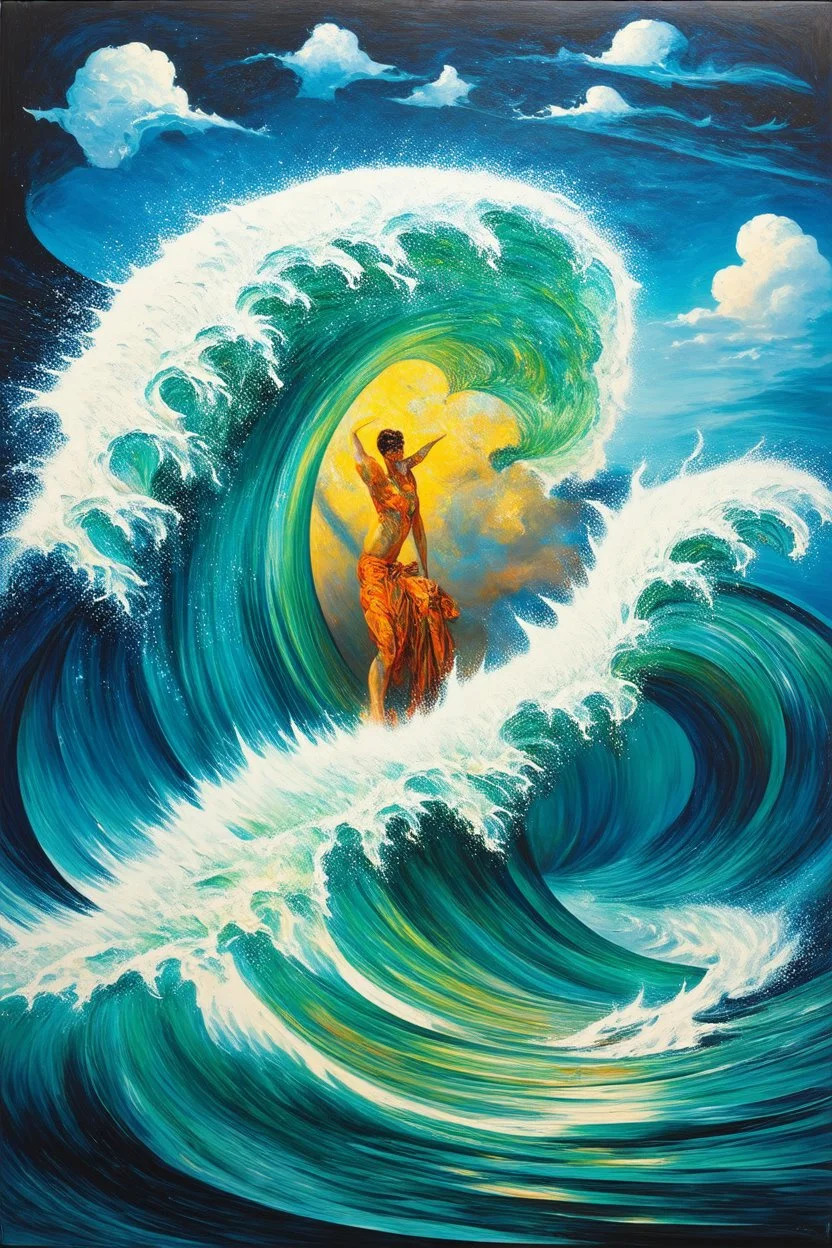 AI is a supersonic tsunami; surrealism with a touch of Max Ernst and Gustav Klimt