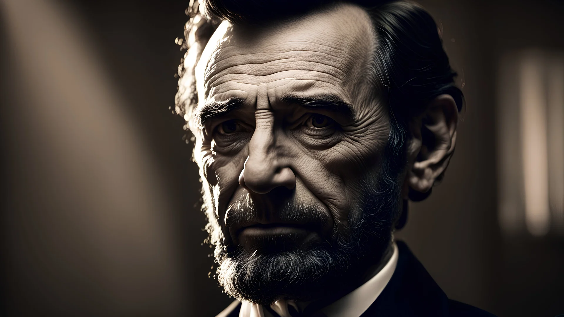 abraham lincoln, cinematic light, cinematic, photography, close shot