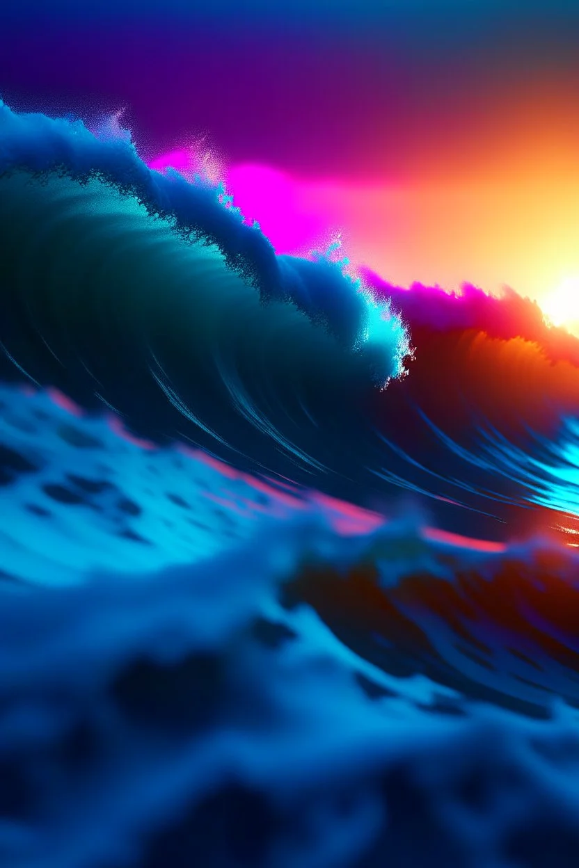 Ultra realistic photo rough colored big ocean wave falling down at sunset time concept ,full size, science, technology,future,electric ,futuristic style, design, practicality,manufacturability,performance, performance, HOF, professional photographer, captured with professional DSLR camera, trending on Artstation, 64k, full size, ultra detailed, ultra accurate detailed, bokeh lighting, surrealism, background,(((realism, realistic, realphoto, photography, portrait, , realistic, beautiful, elegant,