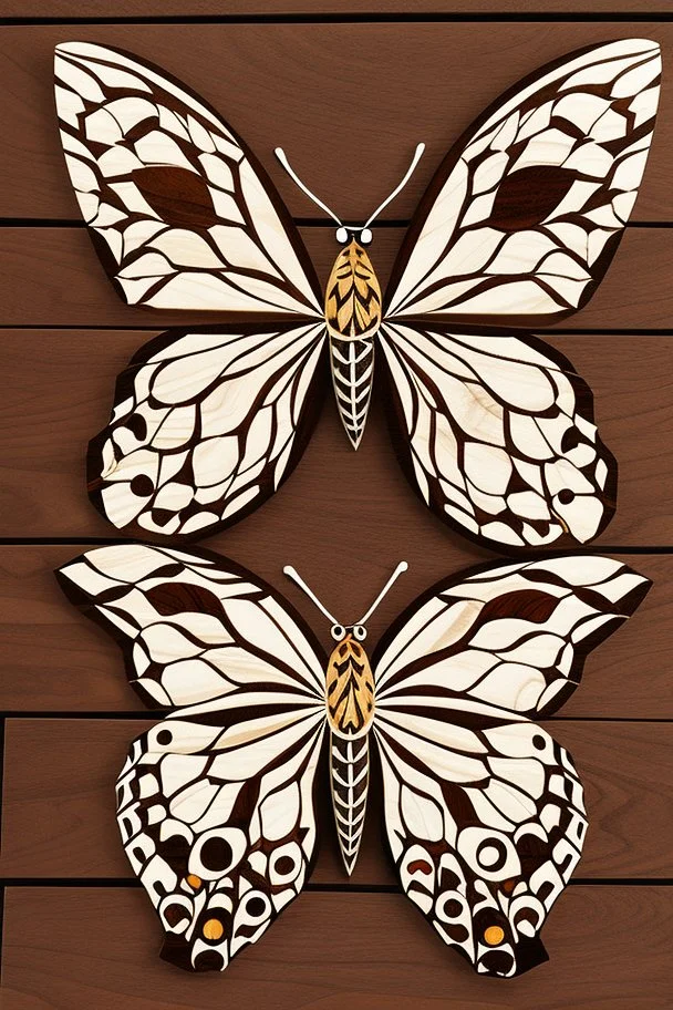 very beautiful butterfly wood mosaic