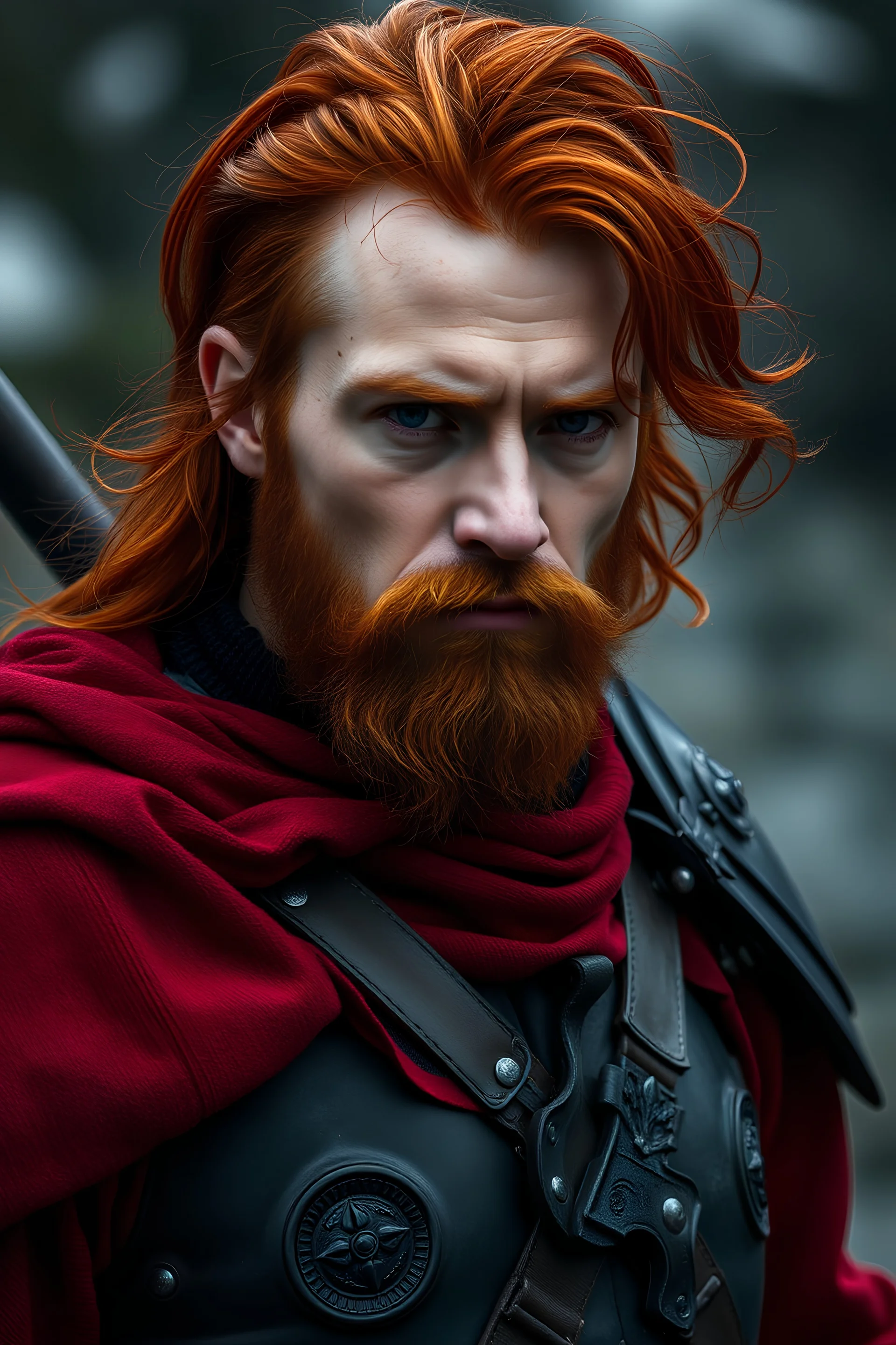 red hair man that is a soldier in dark ages