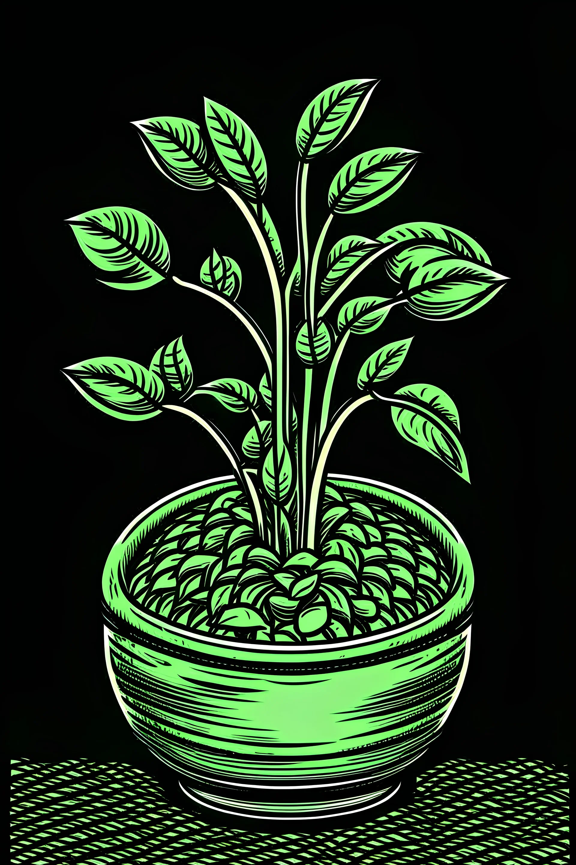 Growing moneyplant logo cartoonnewschool underground