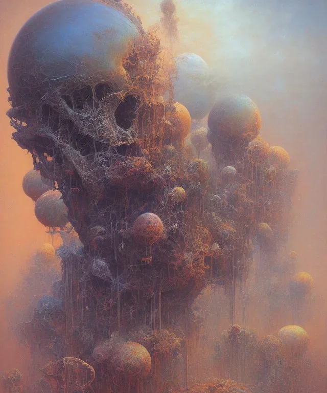 neural network. oil on canvas, beksinski