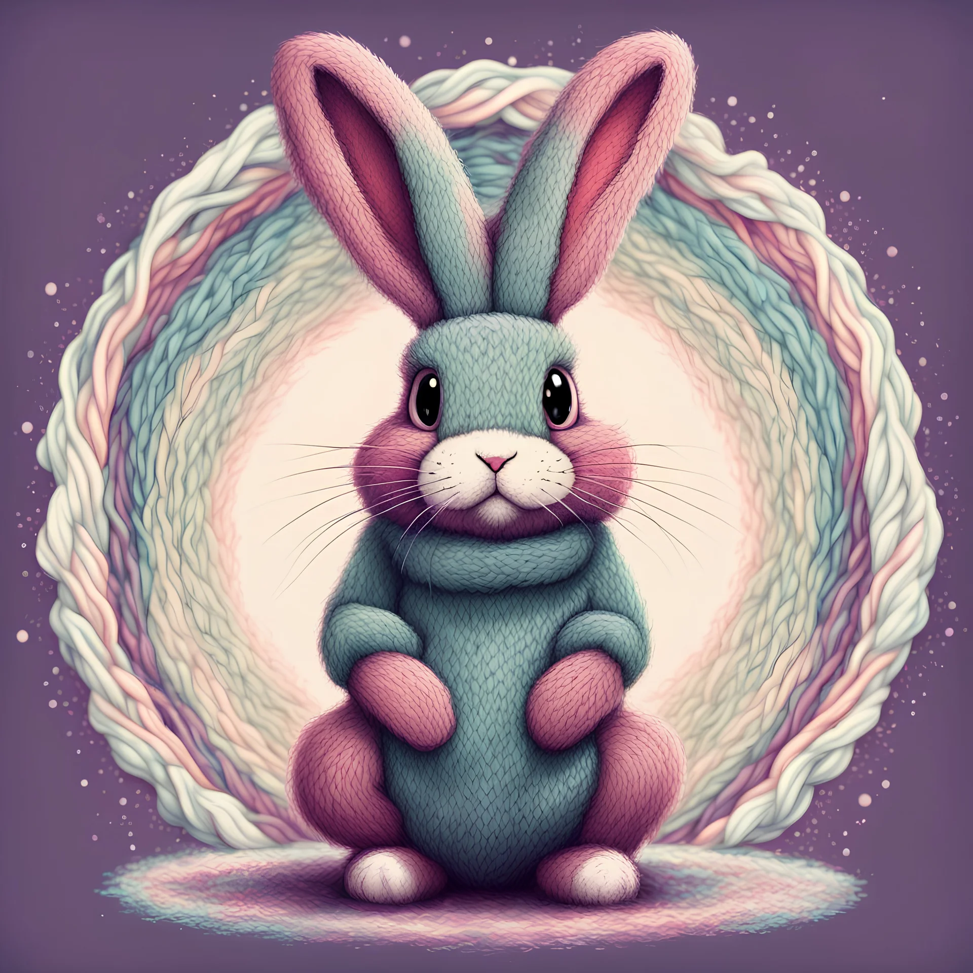 Vortex Bunny in wooly art style