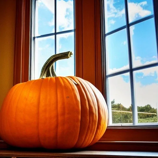 huge pumpkin with windows