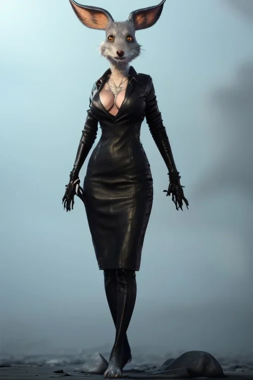 Mari Blanchard in a black leather gown, evil, femme fatale, villain, leather, busty, cleavage, angry, stern look. character design by cory loftis, fenghua zhong, ryohei hase, ismail inceoglu and ruan jia. unreal engine 5, artistic lighting, highly detailed, photorealistic, fantasy