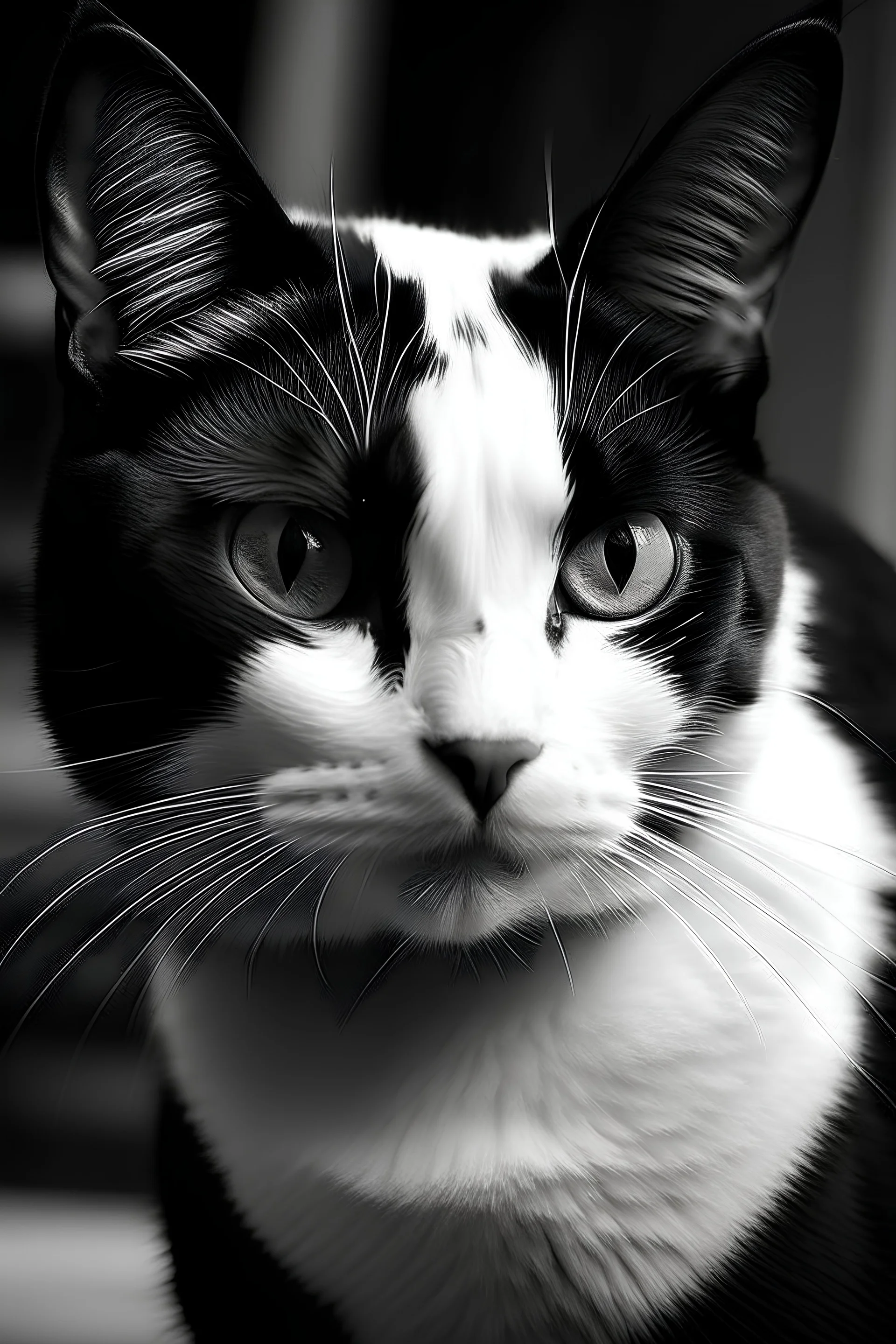 black and white cat