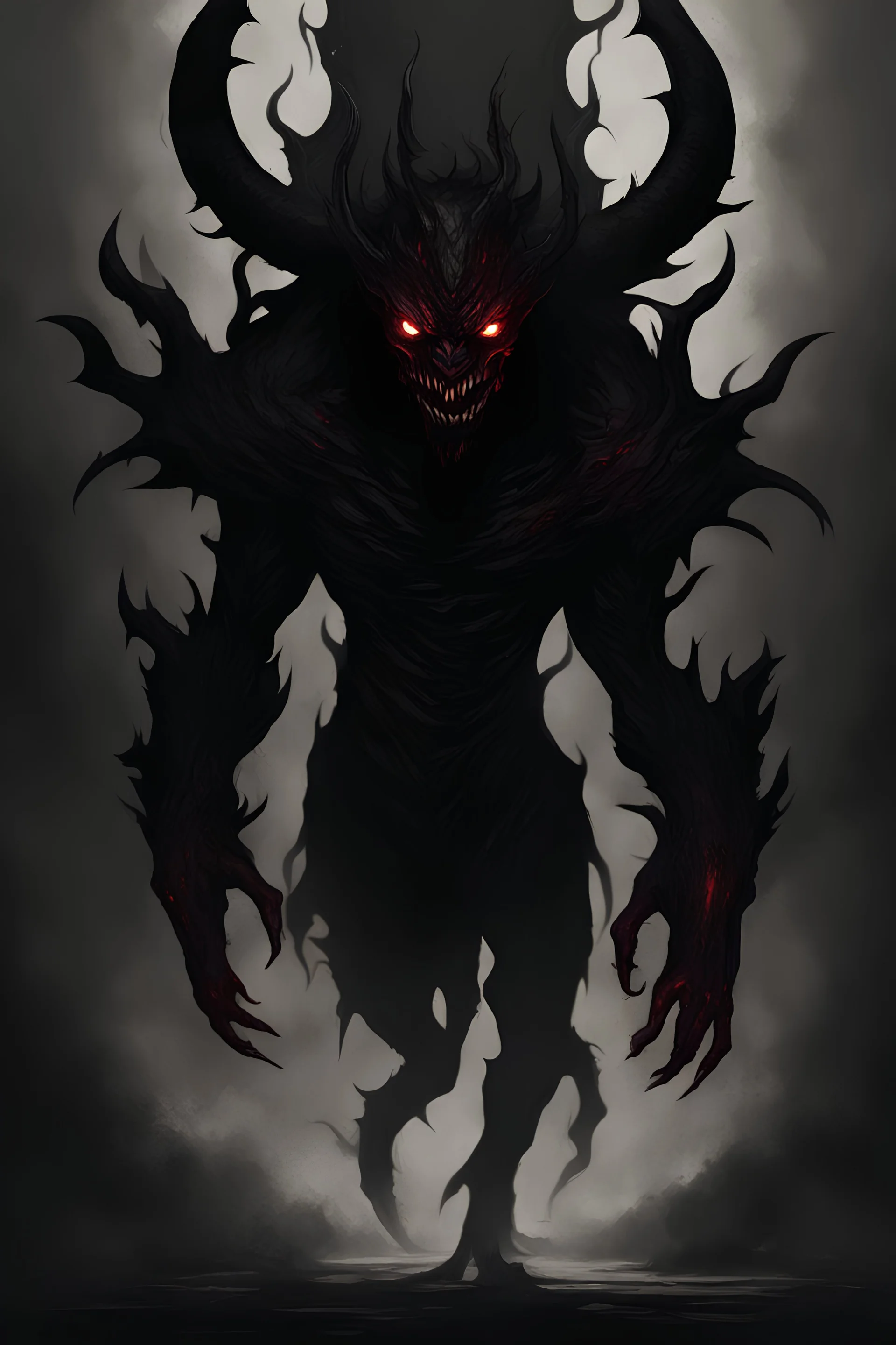 digital artwork of a horrifying shadow demon, epic, cinematic lighting