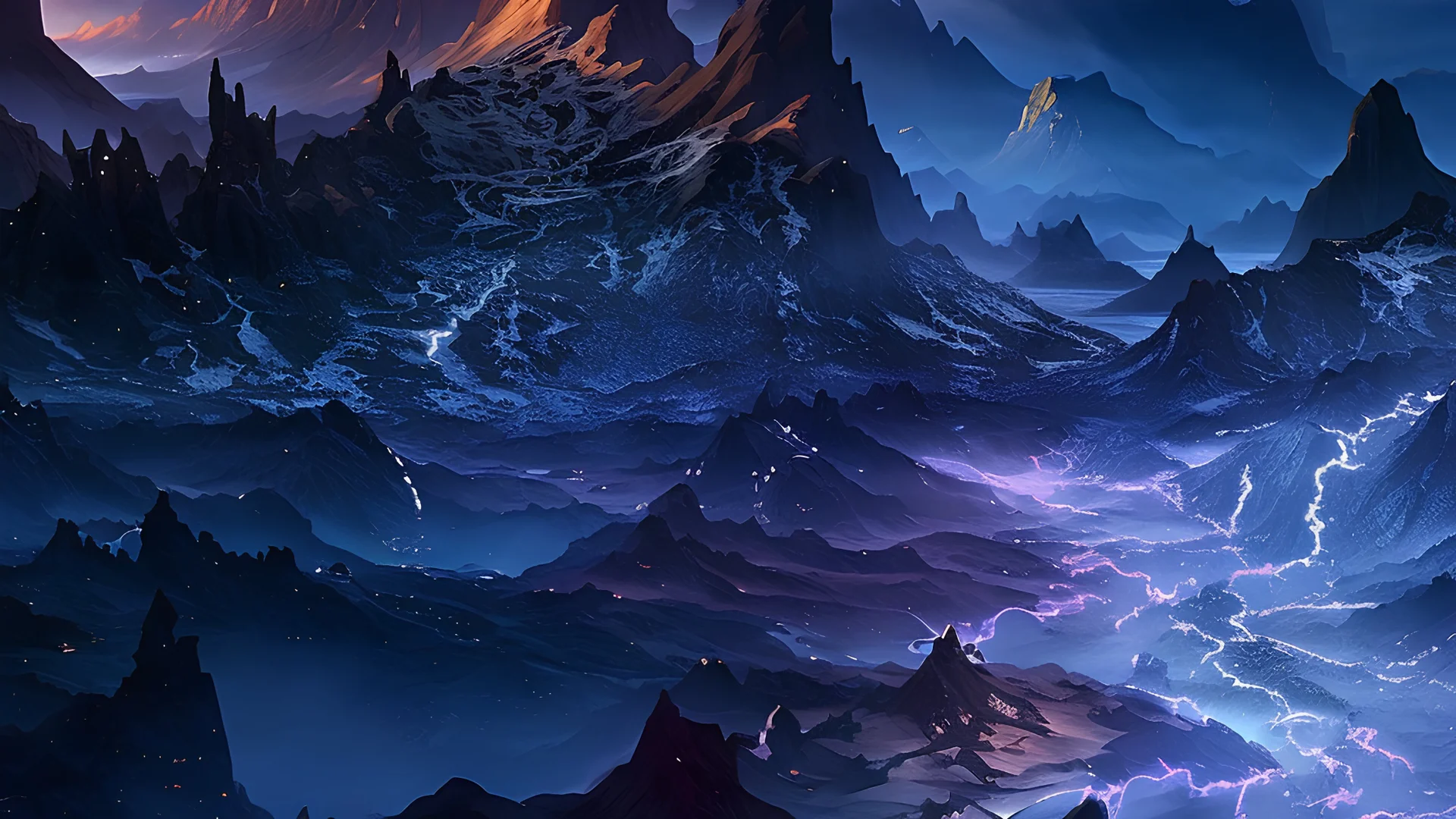 fantasy universe nature mountains 8K