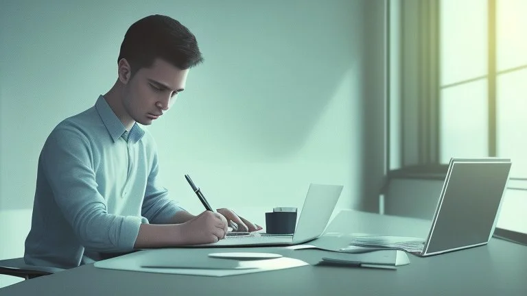 The image for the article depicts a young person sitting in front of a laptop in a well-lit room filled with natural light. The individual appears entirely focused on the process of online learning, holding a pen in their hand and jotting down important notes. On the screen in front of them, an educational interface can be seen, featuring a variety of learning materials, including e-books and educational videos. The image conveys the concept of self-directed learning and personal development thr