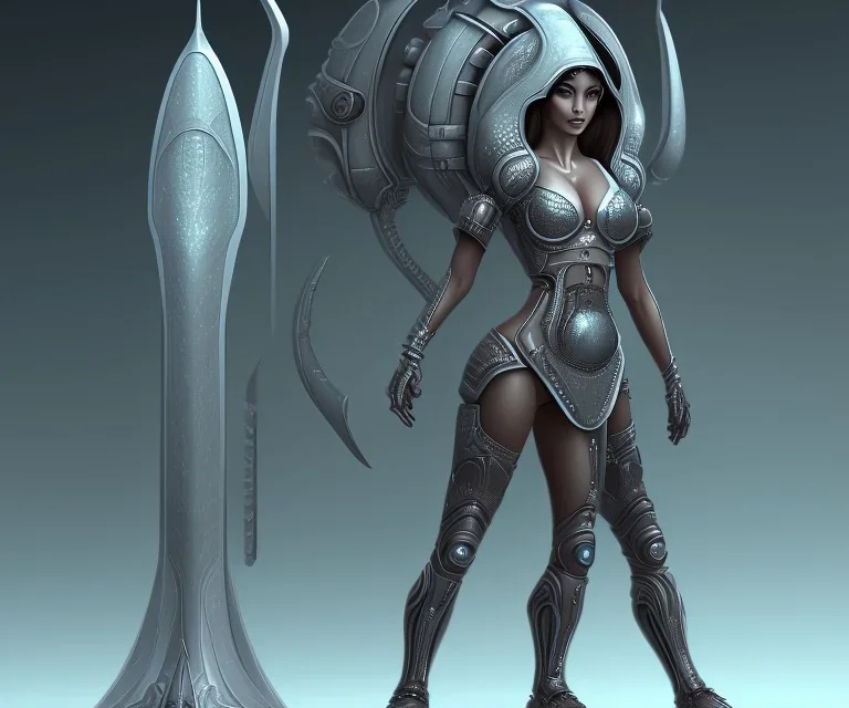 alien warrior female full body