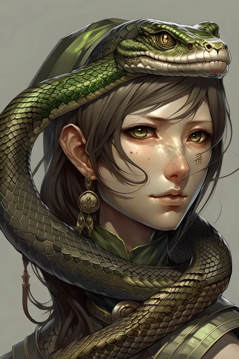 detailed persona, female snake head instead of hair