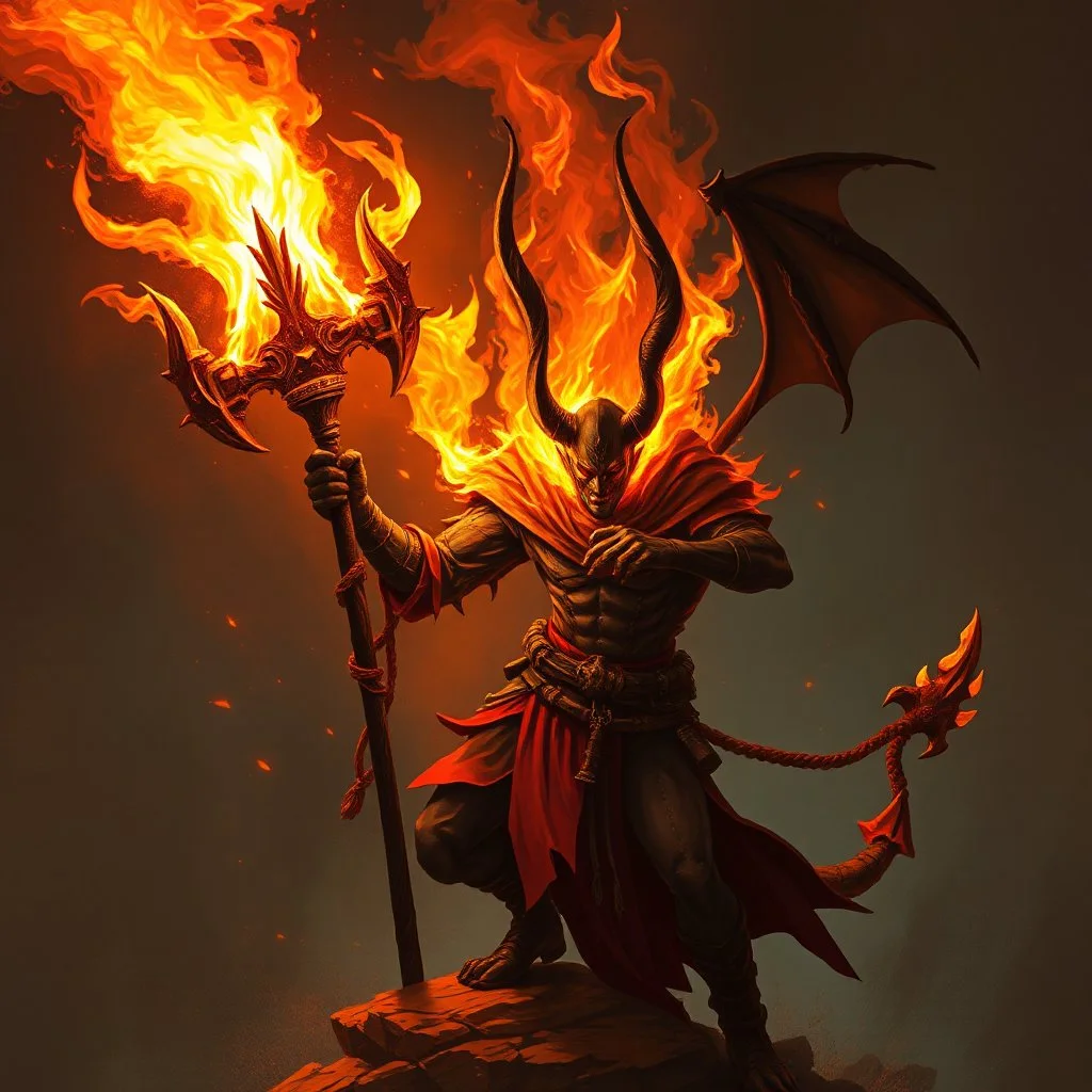 blaze the pyromancer devil bandit fantasy art