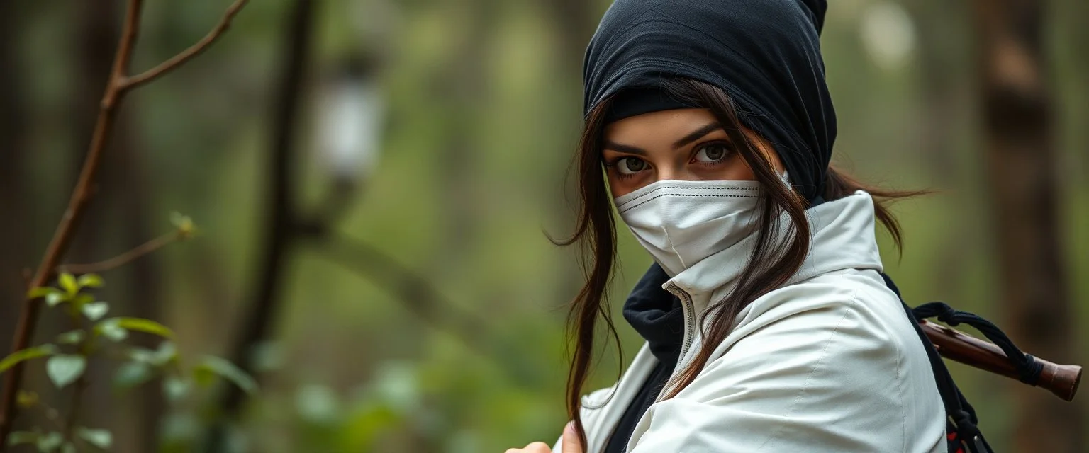female ninja doctor in the wild