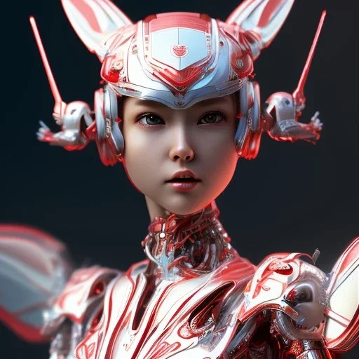 beautiful smooth realistic Japanese cute robot girl figure, red,wings, in flying mode, extremely sharp detail, finely tuned detail, ultra high definition, 8 k, unreal engine 5, ultra sharp focus,