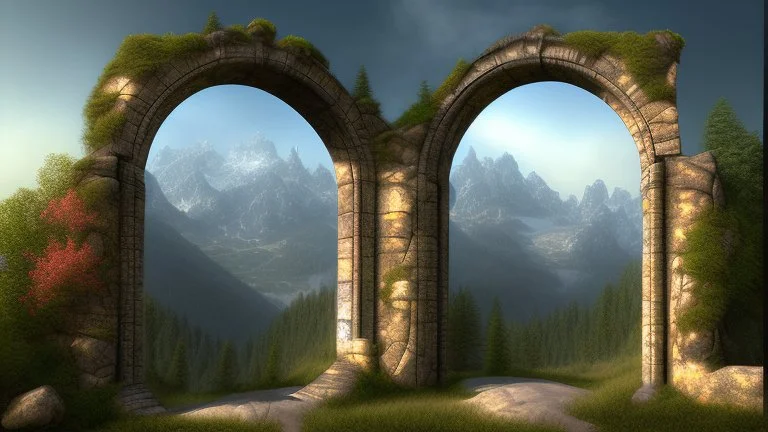 arched doorway into the side of the mountain