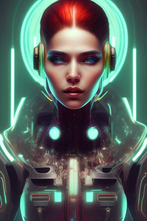 cyberpunk, head, women, portrai, tron