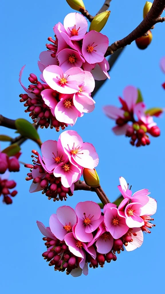 Cherty blossom against a beautiful blue sky