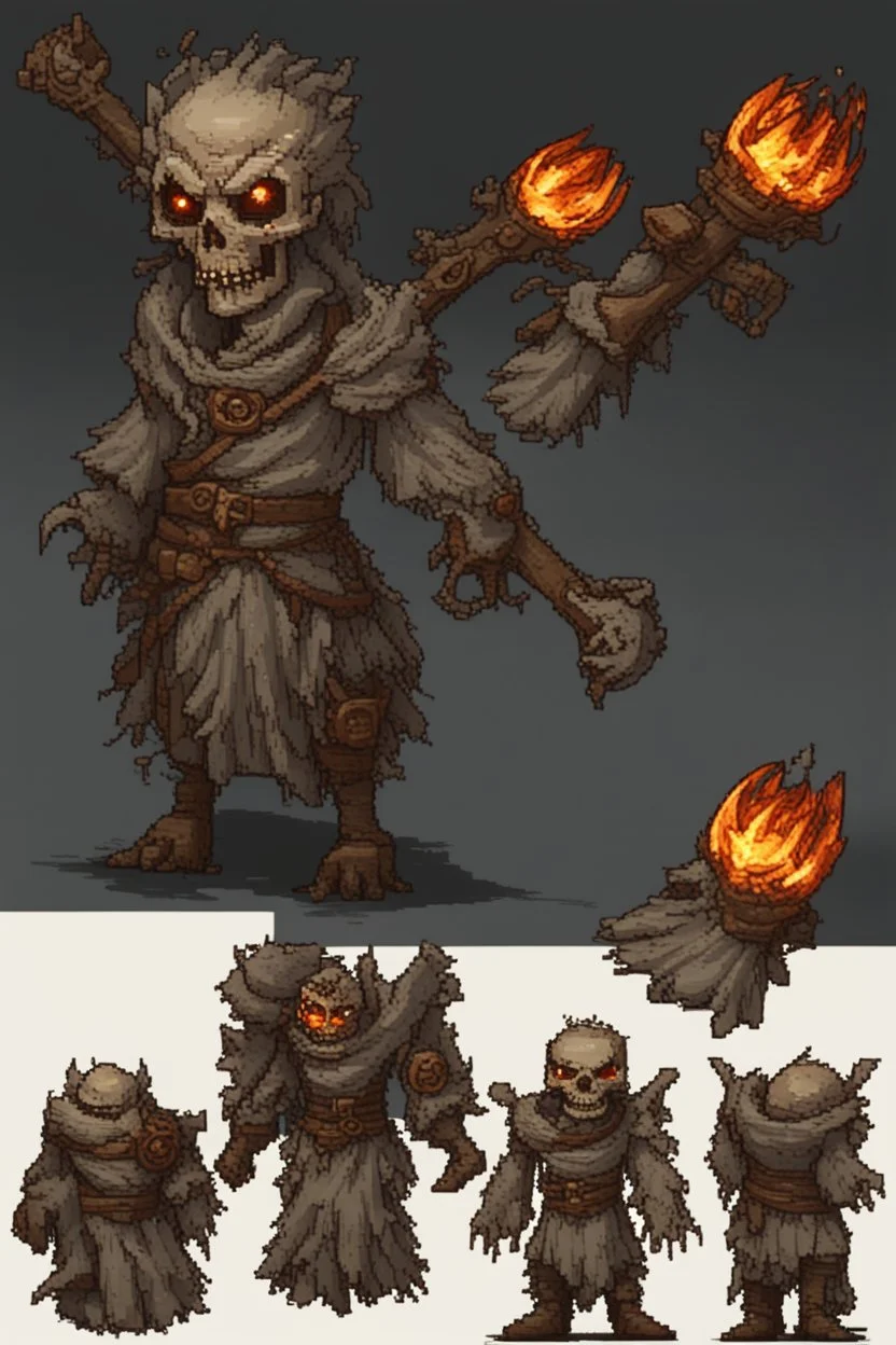 pixel undead soul sprite for pixel game in the medieval style side idle animation. hyper-detailed. --ar 9:16