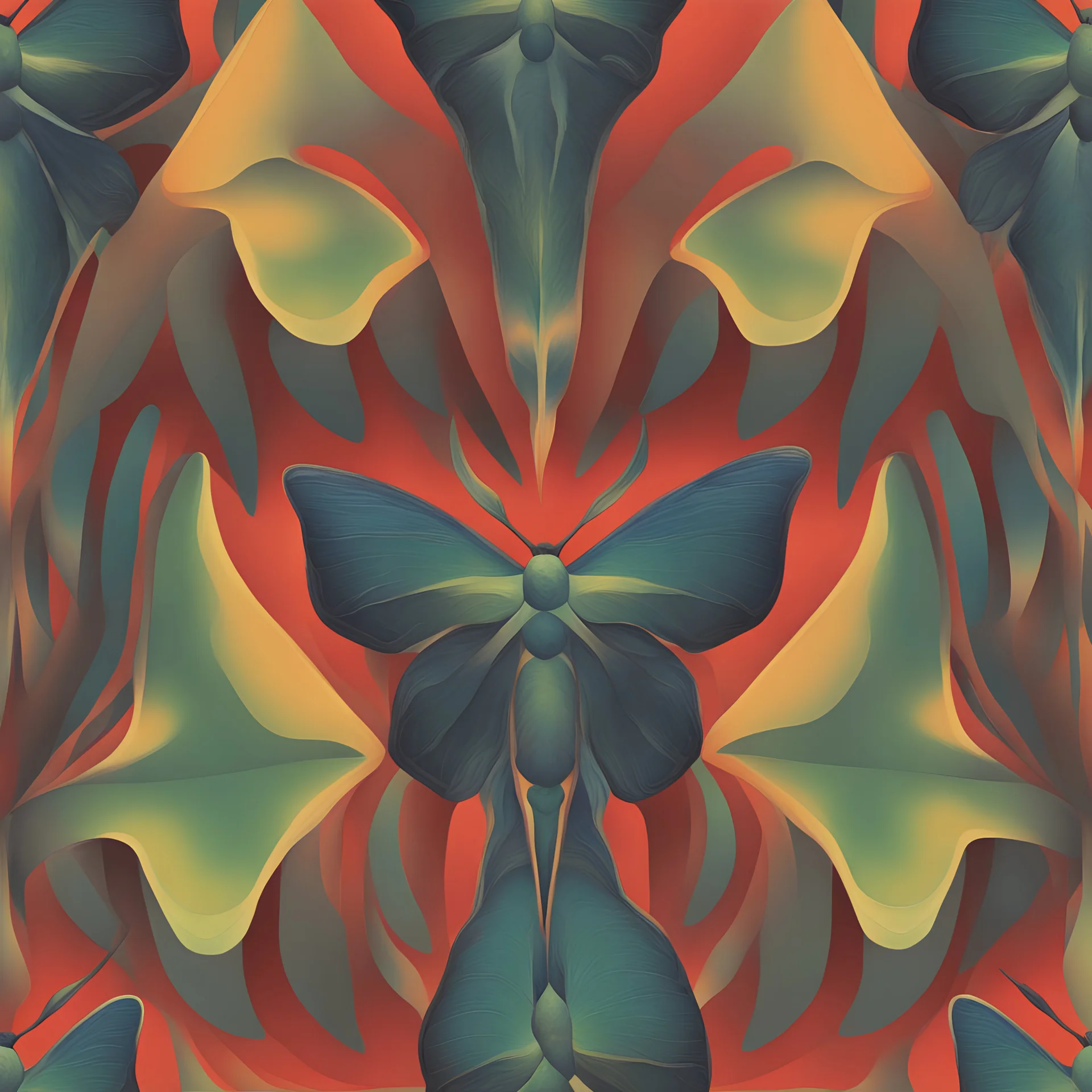 Abstract Chinese moon moth