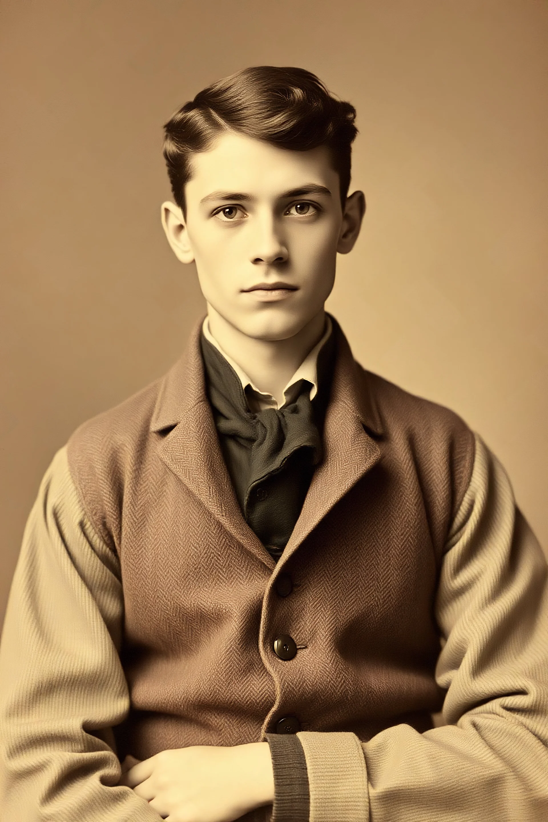 portrait of early 1900 eastern european upper middle class young man