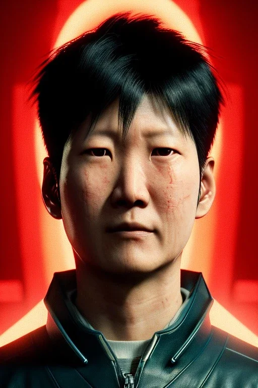 Fashion Portrait, Kaneda of Akira movie, retro futuristic style, glow eyes, cinematic, Ultra realistic, wide angle view, soft color, highly detailed, unreal engine 5, RTX, ultra detail, volumetric lighting, 3d, finely drawn, high definition.