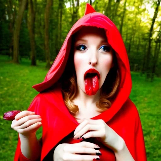 flirty red riding hood hungrily throating my gherkin