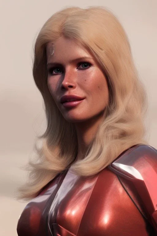 Ultra Realistic retro sci-fi scene, waist up view portrait, blonde woman, sweet young Claudia Schiffer face, perfect iris, glow eyes, makeup. Saturn background, Retro sci-fi style, helmet, tight latex coat, fog, rain, soft color, highly detailed, unreal engine 5, ray tracing, RTX, lumen lighting, ultra detail, volumetric lighting, 3d, finely drawn, high definition, high resolution.