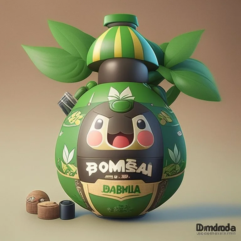 Yerba Mate bombilla, japanese mascot style