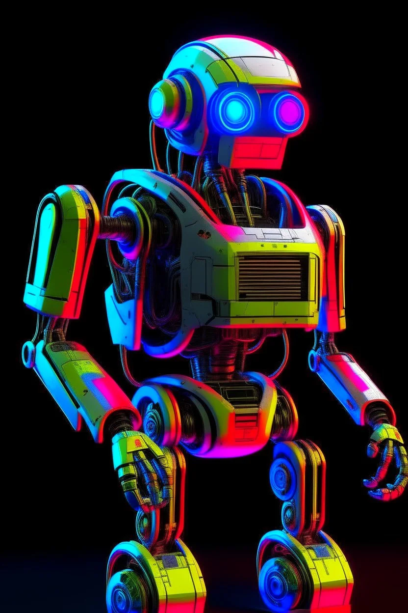 robot , neon, techno