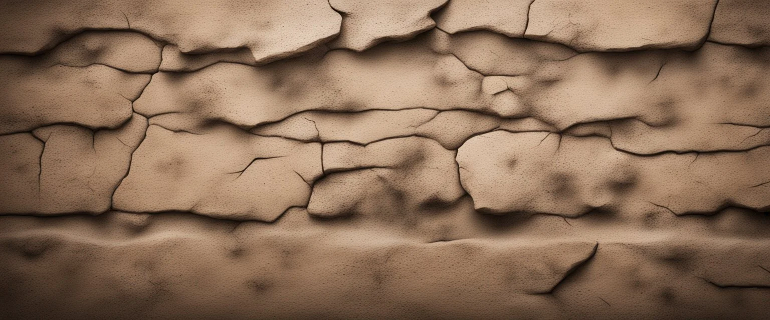 Hyper Realistic prehistoric Rustic sand wall with realistic small wall cracks & dark vignette effect