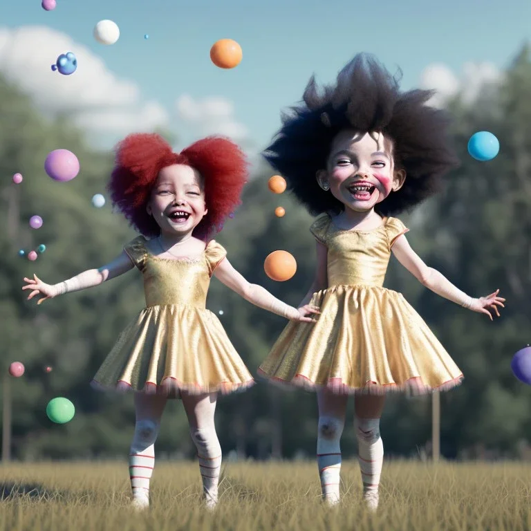 Ultra realistic circus scene. Sweet big hair monster. Child’s playing, smile, happy, color bubbles, smooth color, waist up view, Wes Anderson style, dark ambient, highly detailed, concept art, unreal engine 5, god rays, ray tracing, RTX, lumen lighting, ultra detail, volumetric lighting, 3d, finely drawn, high definition, high resolution.