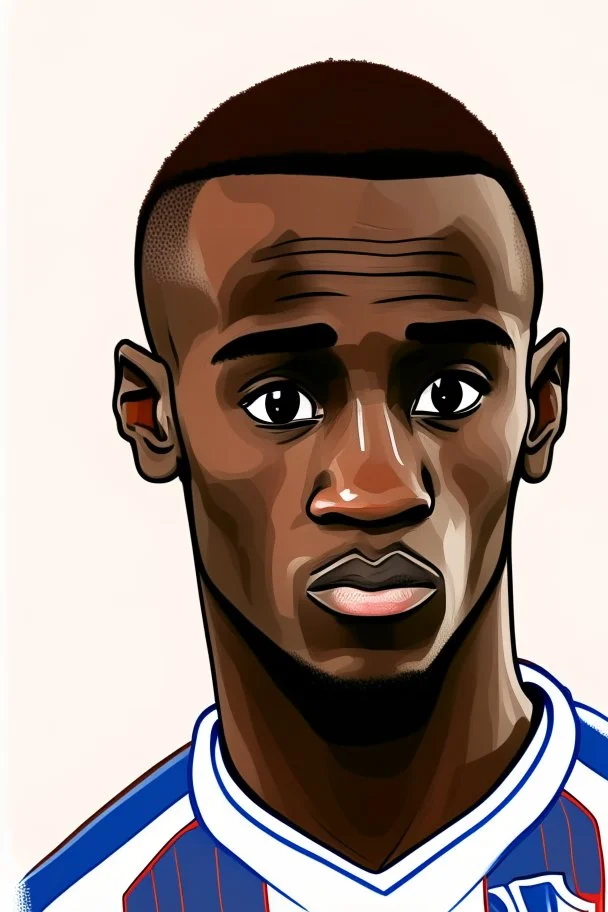 Moussa Diaby French soccer player cartoon 2d